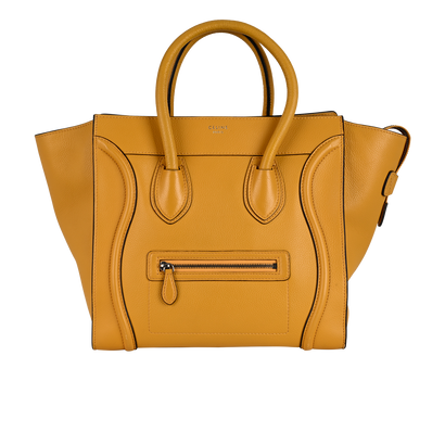 Large Luggage, &pound;550, Handbags, Yellow, Leather, Front view